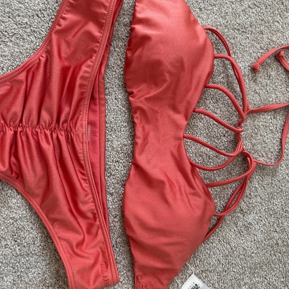 NWOT Billabong Sol Searcher Caged Halter Bikini, sz Large - Picture 5 of 5